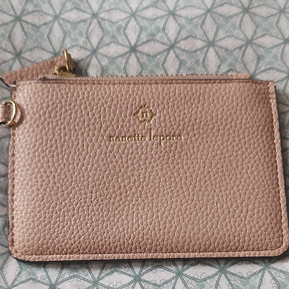 Nanette Lepore Metallic Coral Pink Wristlet